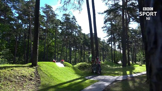 Dunlop family flowers at scene of fatal accident at Tallinn