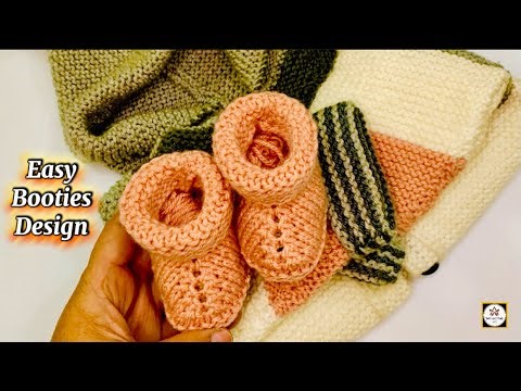 Easy Knitting Baby Booties Design for Beginners | Newborn Booties Tutorial #howtoknit