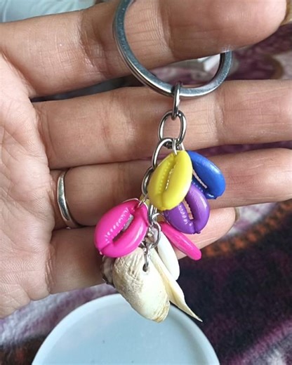 How to make Home made kodi shell key chain🙏♥️ #trending #diy #viral #earrings #vlog #luxury #india