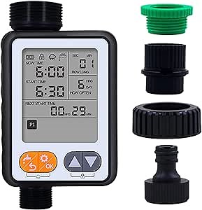 Sprinkler Timer, Resome Programmable Water Timer for Garden Hose with Rain Delay, Manual, Automatic Watering System, Hose Timer for Lawns Pool, Waterproof Digital Irrigation Timer System, (Black)