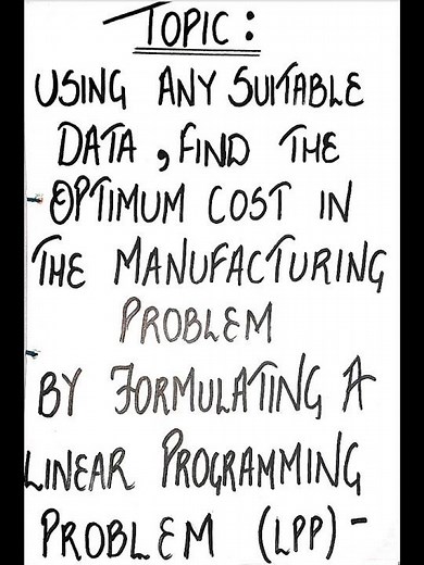 ISC CLASS 12 MATHS PROJECT || SECTION C || LINEAR PROGRAMMING PROBLEM ||#youtube #shorts#project