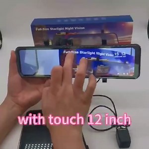 Carplay Android auto Car Review Mirror Dashcam Recorder DVR Dashboard WiFi Front 4K and Rear 1080P Dash cam Free 64GB TF Card