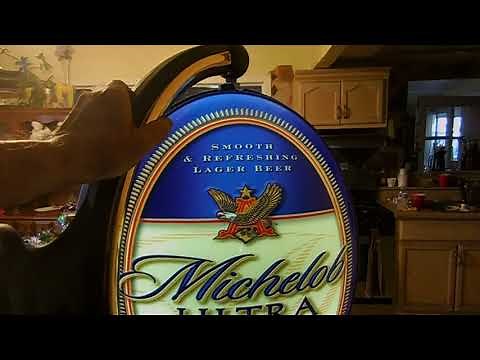 Michelob Ultra Light Beer Electric Rotating Light Wall Sign By Grimm #1023102 04