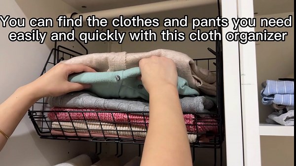 X-cosrack 2-Packs Hanging Closet Organizers and Storage with Pants Hanger, Collapsible Hanging Closet Shelves, Adjustable Hanging Organizer for Closet & RV, Black Large