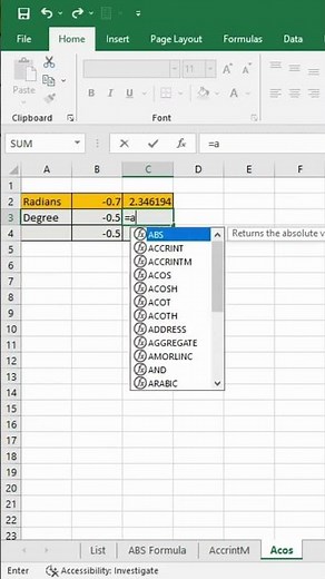 Exploring the ACOS Function