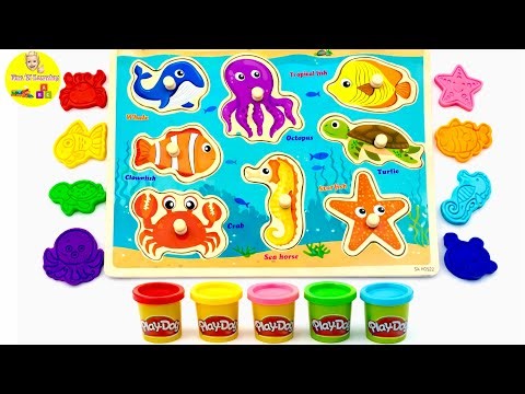 Find, Make and Learn Sea Animals | Fun Activity Puzzle Adventure with Play-Doh for Toddlers