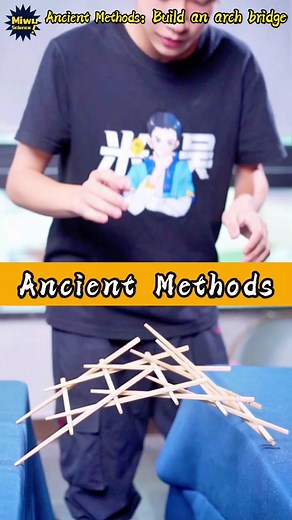 Ancient Methods：Build an arch bridge 🥢 #foryou #scienceexperiments #scienceathome #learnontiktok #experiment #sciencetiktok #popularscience #tiktok #fyp #funny #tipsandtricks #tips #idea #handmade #DIY