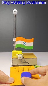 Flag Hoisting Mechanism • DC Motor | #dcmotor #dcmotorproject #science #flaghoisting #IndependenceDay | Creative SJM Experiment