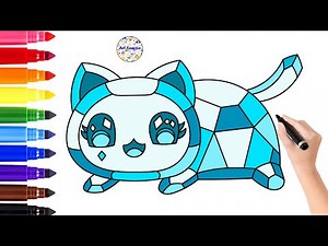 How To Draw Diamond gem Cat - Aphmau Meemeow | Sketch Easy Step by Step | Art Famiya