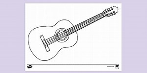 Acoustic Guitar Colouring Sheet