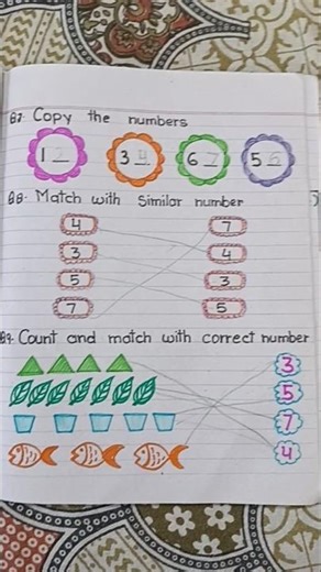 Math practice worksheet for nursery class