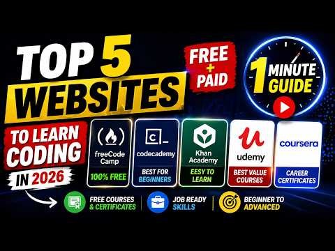 Top 5 Coding Websites for Beginners (2026) – Free + Job-Ready Platforms