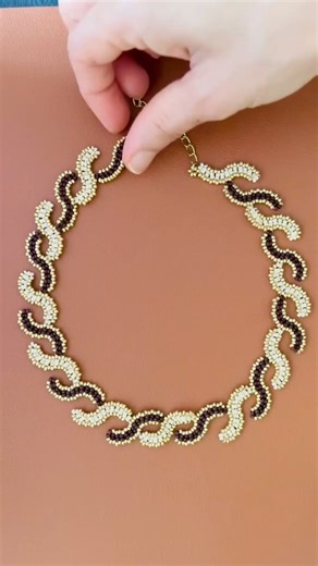 Ladder stitch Necklace// Ripple Necklace