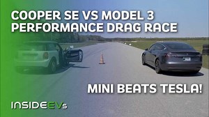 Watch A MINI Cooper SE Beat A Chilled Tesla Model 3 Performance In A Drag Race