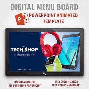 Tech Shop - PowerPoint Animated Template (Digital Signage Menu Board)