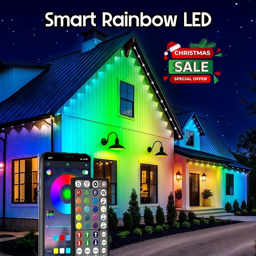  Early Christmas Sale 49% OFF – Smartlight™ Outdoor Rainbow LED Lights  ✨ Smart Permanent Outdoor Holiday Lights  Transform your home into a year-round celebration!  With Smartlight™, you can design dazzling color patterns or pick from 100+ stunning presets to match any mood or occasion.  Let your house shine bright every night — effortlessly smart, endlessly beautiful!  | La FIRMA Suprema | Facebook