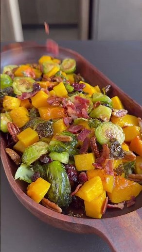 Roasted Butternut Squash and Brussels Sprouts