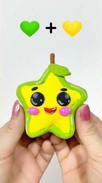 Oddly Satisfying Clay Mixing ASMR! 🌟 Green + Yellow = CUTE Star? 😍