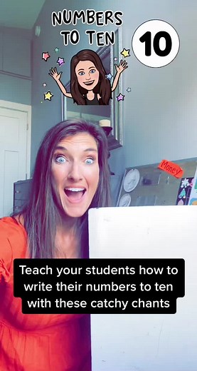 Teach your students how to write their numbers 1-10 with these catchy chants! #kindergarten #kindergartenteacher #numbersonetoten #tiktokteacher #teachersoftiktok #learningthroughsong #catchysongs #writingnumbers #writenumbers #numberwriting