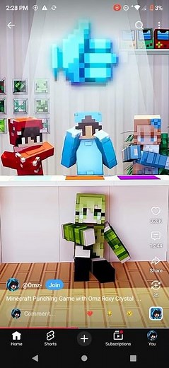 Minecraft punching game with omz roxy crystal Megan