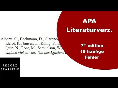 Literaturverzeichnis nach APA Manual 7th edition – 19 vermeidbare Fehler