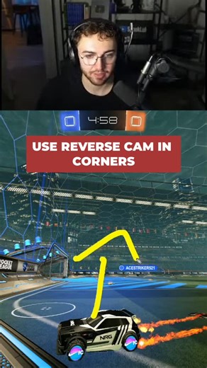 Spookluke on Instagram: "Use reverse cam in your back corner to check where opponents are before you play the ball. Line up with the boost, then toggle to check the opponents. Are they going full back or sitting midfield? Your play should change based on the opponents positioning.#RocketLeague #ReverseCam #GamingTips #RLTips #ProTips #Esports #GamerLife"