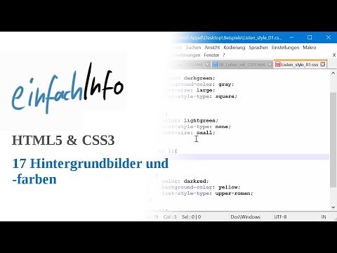 HTML5 & CSS3 17 Hintergrundbilder und Hintergrundfarben mit CSS festlegen