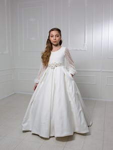 Satin Flower Girl Dress: First Communion, Baptism, Mini Bride - Etsy