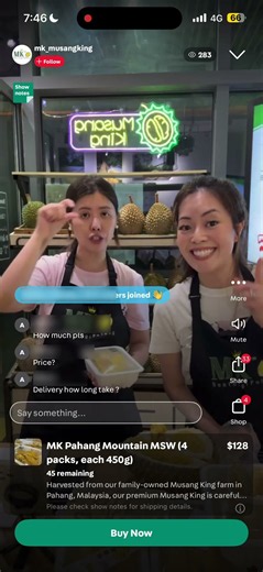 How does a Buy Now format work on Carousell Live?
