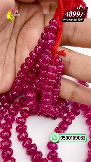 Premium Pumpkin Shape Ruby Beads Raw Material | Original Ruby Beads Wholesale Price