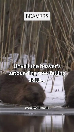 Unveil the beaver's astounding tree felling skills #share #subscribe #shorts