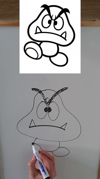 How to Draw Mario's Goomba Character