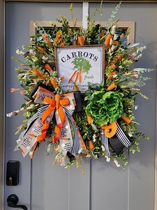 Handmade Carrot Wreath: Farmhouse Easter Door Decor - Etsy