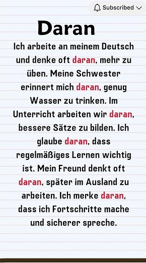 Learn German A1–A2 | Daran einfach erklärt | Easy German Sentences