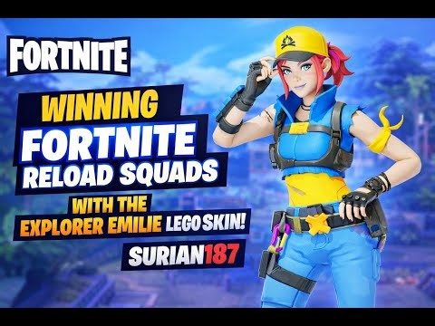 Fortnite Reload Squads 13 Eliminations no reboots used with the Explorer Emilie Lego Skin.