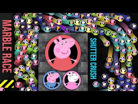 34 Peppa Pig Characters Survival Proliferation Marble Race – Who Survives Till the End?