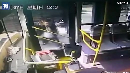 Passenger attacks bus driver after he was left behind at a stop