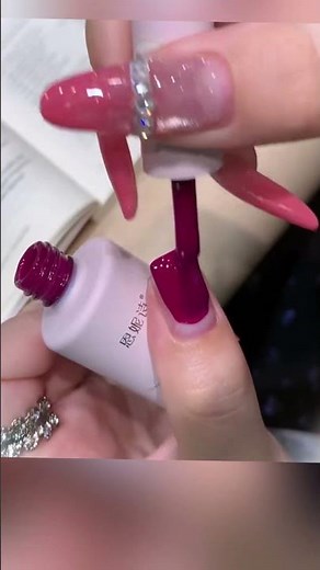 Apply gel polish nail simple at home #nailart