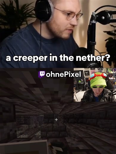 a creeper in the nether? #minecraft #ohnepixel #creeper #nether #fyp