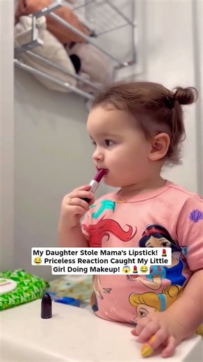 My Daughter Stole Mama's Lipstick!😂 Priceless ReactionCaught My Little Girl Doing Makeup!😱#lipstick
