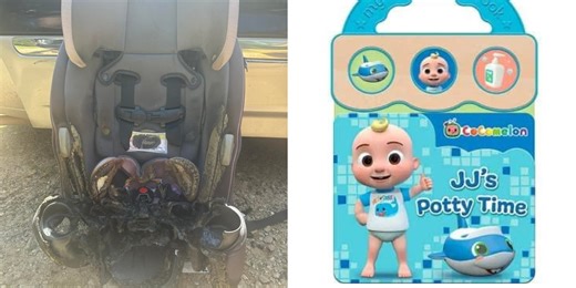 Firefighters caution against leaving batteries in cars after children’s book ignites car seat