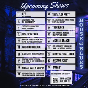 🍂 Fall into the rhythm of October with House of Blues New Orleans. Our stage is set for a month of music, memories, and good times. Come create unforgettable moments with us! 🎶🎉 Purchase your tix TODAY!: https://livemu.sc/3Py03Sx 🎫 | House of Blues New Orleans