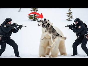 Husky Trapped in a Polar Bear’s Jaws… Rescue Team Races Through Snow to Save Its Life!