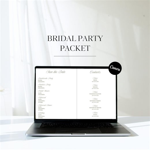 Editable Wedding Party Planner: Customizable Canva Template (digital Download) - Etsy