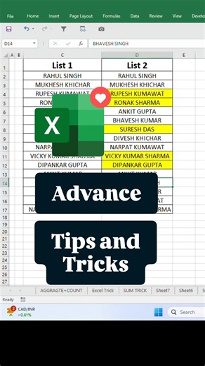 2 Name List ka Difference 10 Sec me Fix 😱Excel Go To Special Trick!