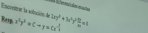 Encontrar la solución de 2xy^3   3x^2y^2\frac{dy}{dx} = 0Resp... | Filo