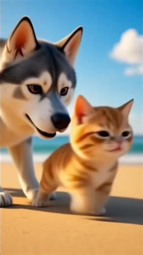 A Kitten, a Husky, and a Goldfish | Emotional AI Animation