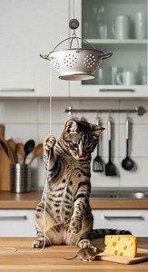 Shocking! 😱😱 This cat’s trap is a little too clever to believe #cats #pettricks #funny