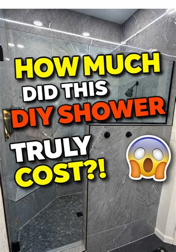 This shower was so worth it… but how much did it ACTUALLY cost?! 🤯 I tracked EVERY dollar: Tile • Glass • Fixtures • Materials • EVERYTHING Wait until you see the final number at the end 😳 Comment how much you would have charged to build this shower and which state you’re in!👇 #largeformattileshower #schlutershowerdiy #largeformattile #walkinshower #luxurywalkinshower