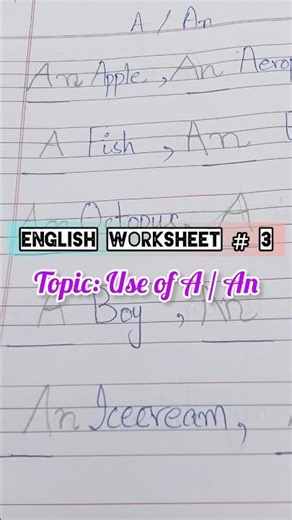 Use Of A / An | English Worksheet # 3 | Homeschool Guide